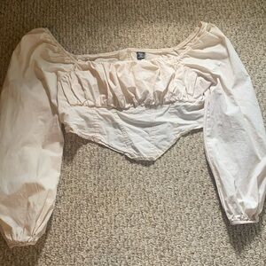 Cute crop top corset it’s color is bagie tan very cute